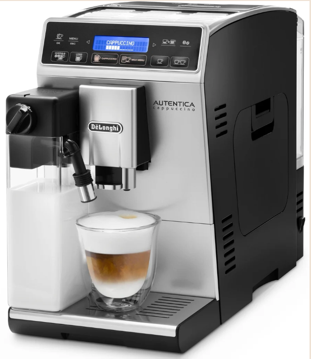 De'Longhi Autentica ETAM29.660.SB Fully Automatic Coffee Machine – 19.5 cm wide, LatteCrema System, Doppio+