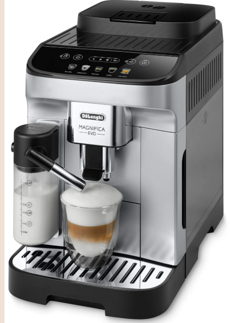 De'Longhi Magnifica Evo ECAM290.61.SB Fully Automatic Coffee Machine – LatteCrema, 13 Grind Settings, 1.8 L