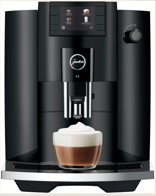 JURA E6 Fully Automatic Coffee Machine – Professional Aroma Grinder, 11 Specialties, Automatic Cleaning